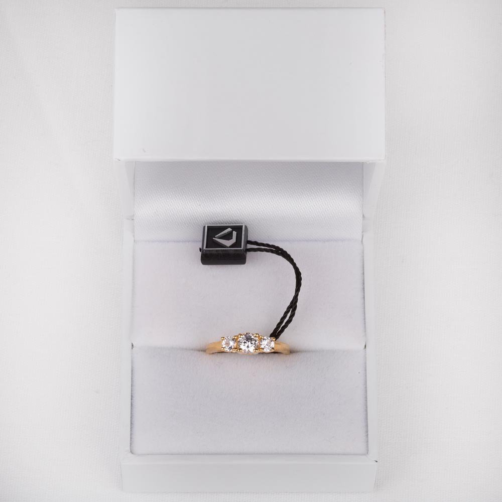 Eternity Three Stone Lab Grown Diamond 10K Gold Ring #3