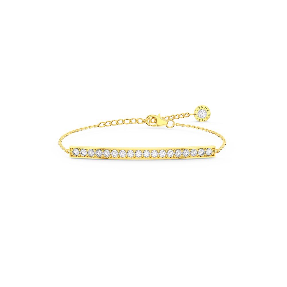 Eternity White Sapphire 18K Gold Vermeil Line Bracelet