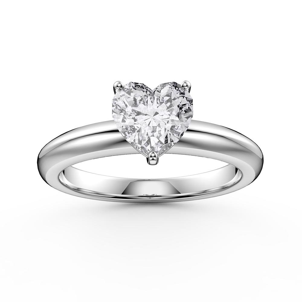 Unity 1ct Heart Moissanite Solitaire 10K White Gold Proposal Ring