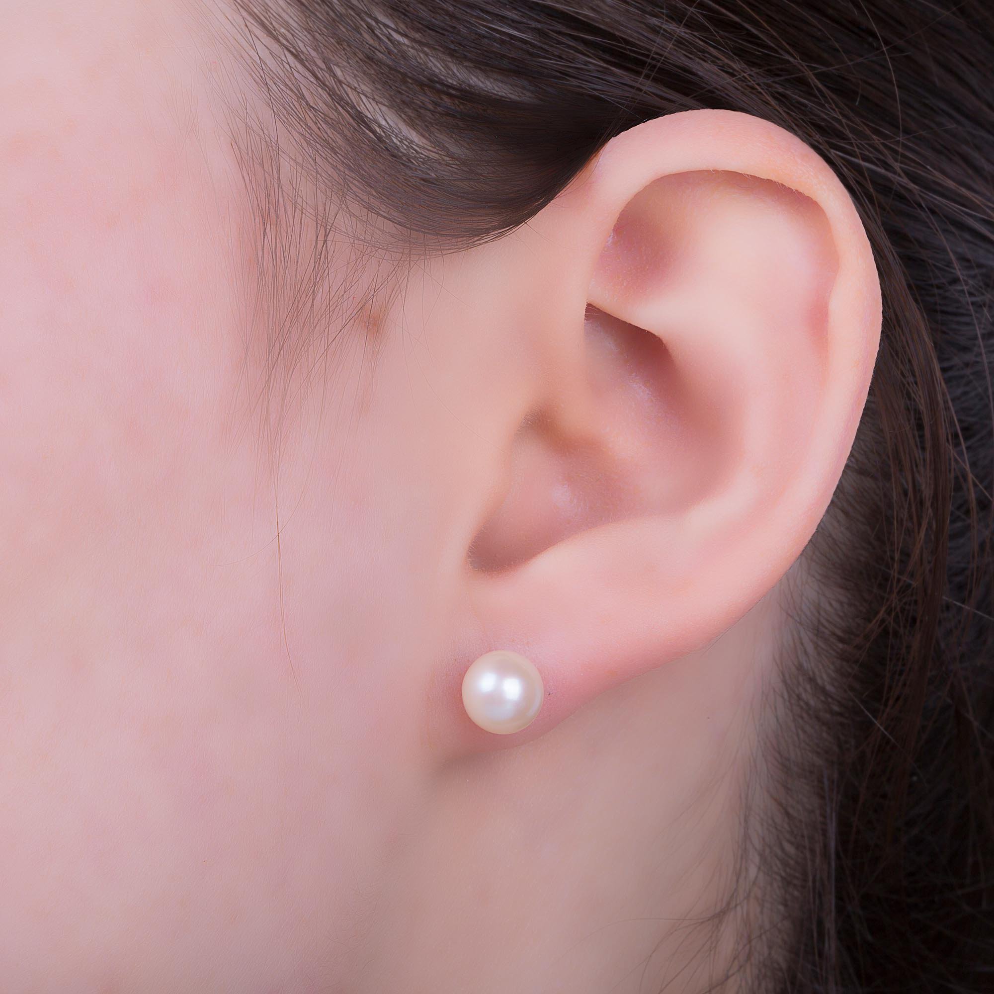 Venus Akoya Pearl Stud Earrings in 18K Rose Gold 7.0 to 7.5mm #2