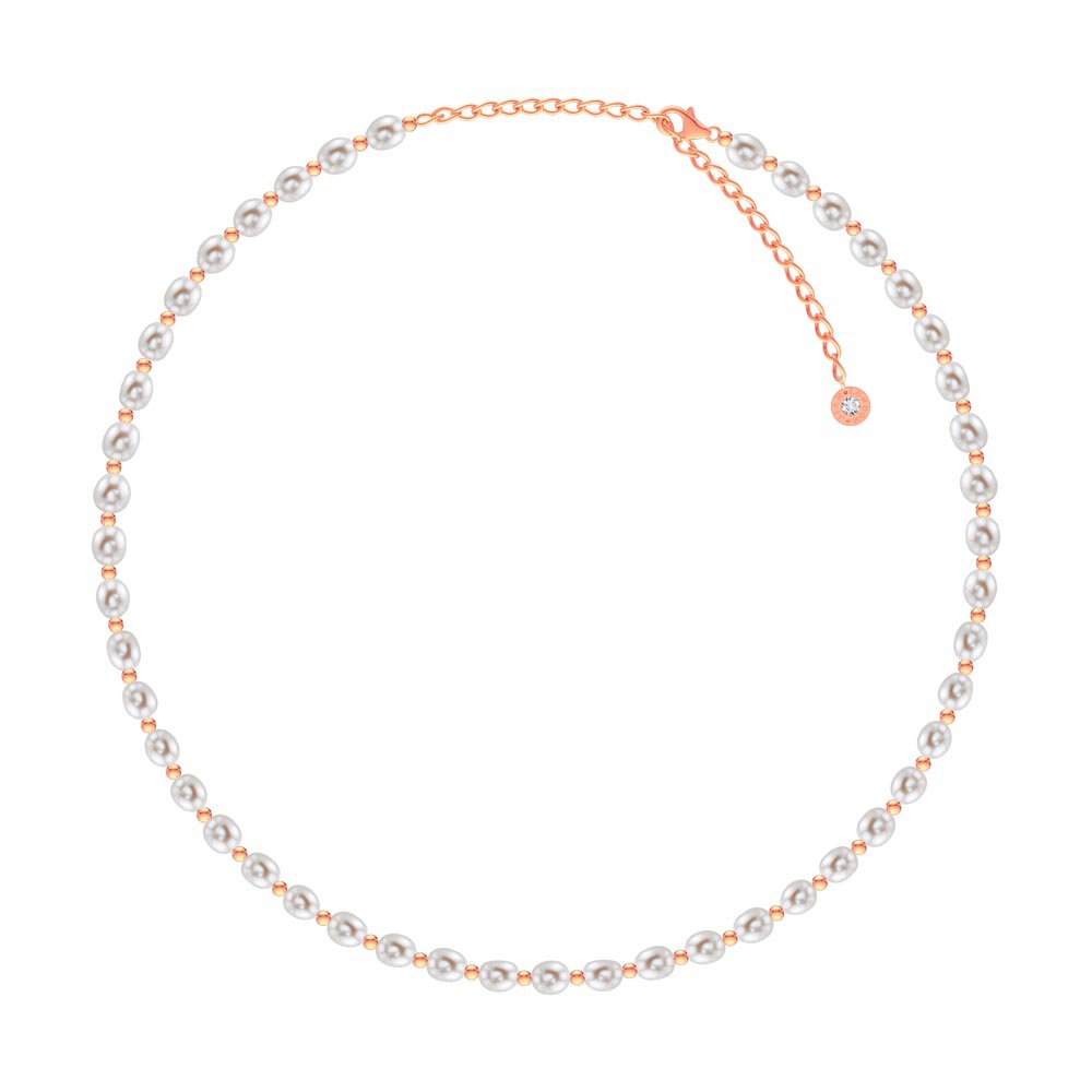 Venus White Pearl 18K Rose Gold Vermeil Choker Necklace #1