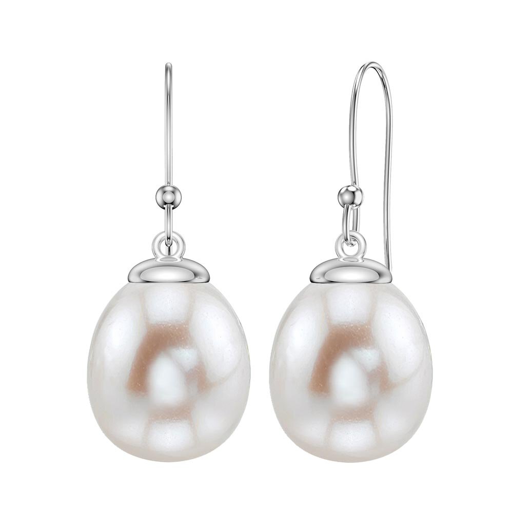 Venus Pearl Platinum plated Silver Drop Earrings