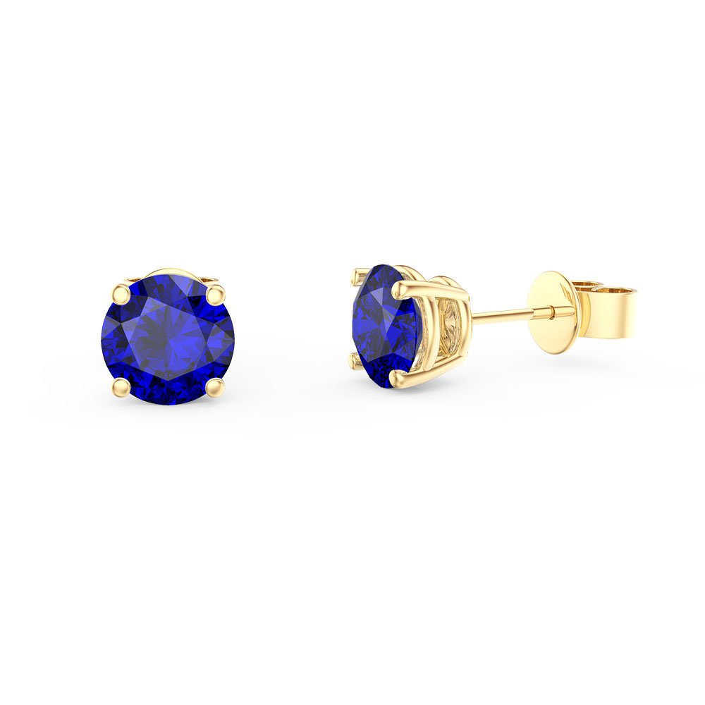 Fusion Sapphire and Diamonds 18K Gold Stud Earrings Halo Jacket Set #3