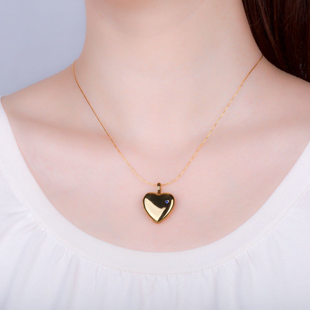 Charmisma Sapphire 18K Yellow Gold Heart Locket #3