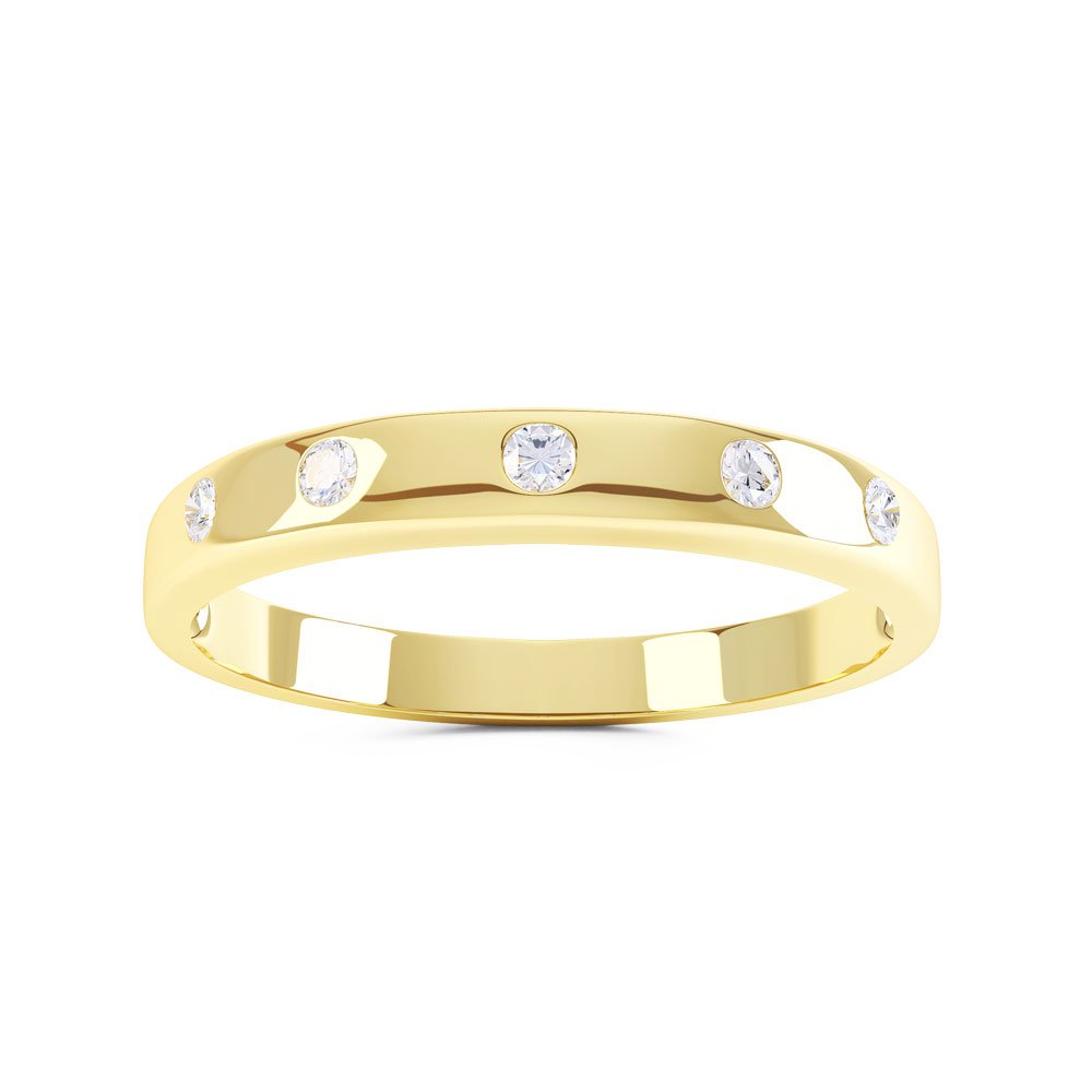 Unity Diamond 18ct  Yellow  Gold  Wedding  Ring  Band  Jian 