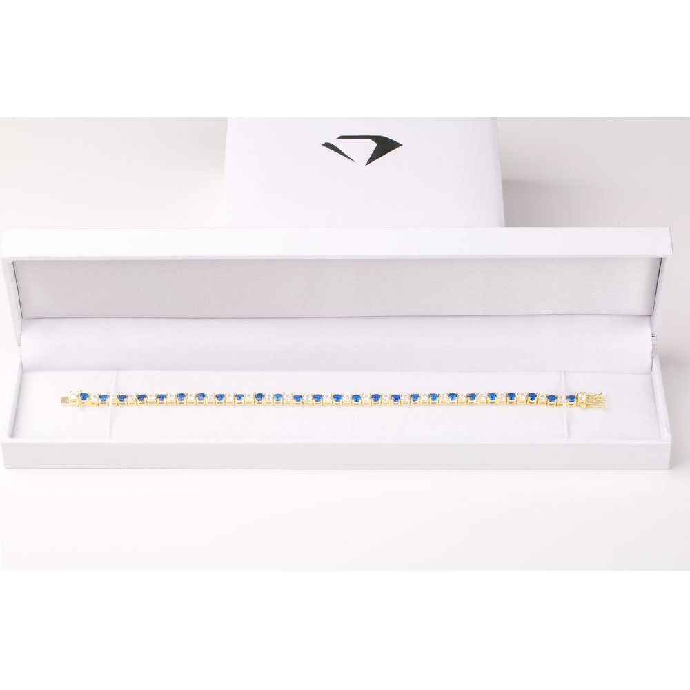Eternity Sapphire 18K Gold Vermeil Tennis Bracelet #3