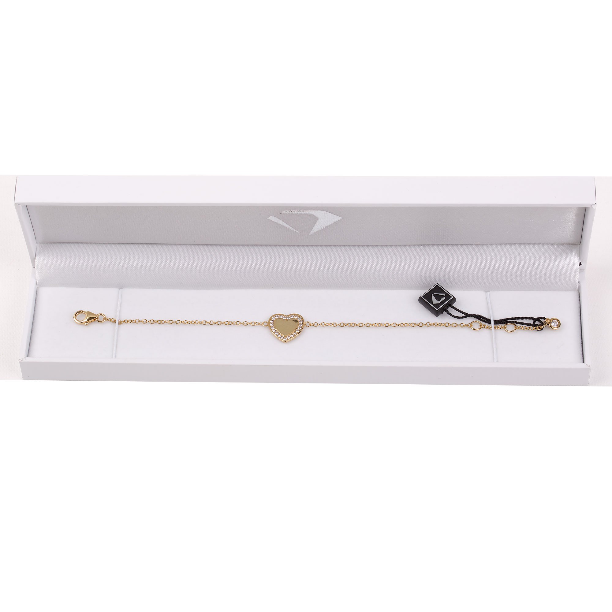 Charmisma White Sapphire 18K Gold Vermeil Heart Bracelet #4