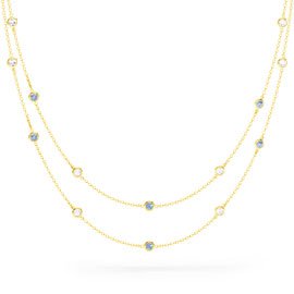 By the Yard Aquamarine 18K Yellow Gold Necklace