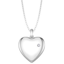 Charmisma Diamond 18K White Gold Heart Locket