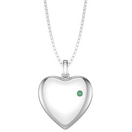 Charmisma Emerald 18K White Gold Heart Locket