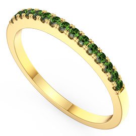Promise Emerald 18K Yellow Gold Half Eternity Ring