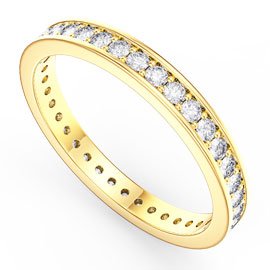 Promise Moissanite 18K Yellow Gold Channel Full Eternity Ring