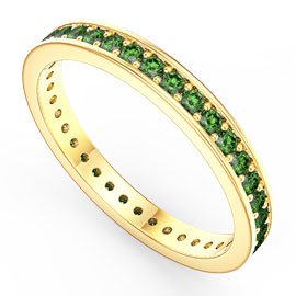 Promise Emerald 18K Yellow Gold Channel Full Eternity Ring