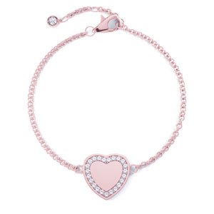 Charmisma White Sapphire 18K Rose Gold Vermeil Heart Bracelet