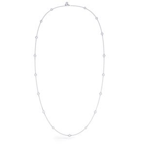 By the Yard White Sapphire 18K White Gold Necklace